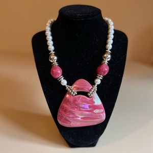 Vintage Iridescent ceramic Necklace